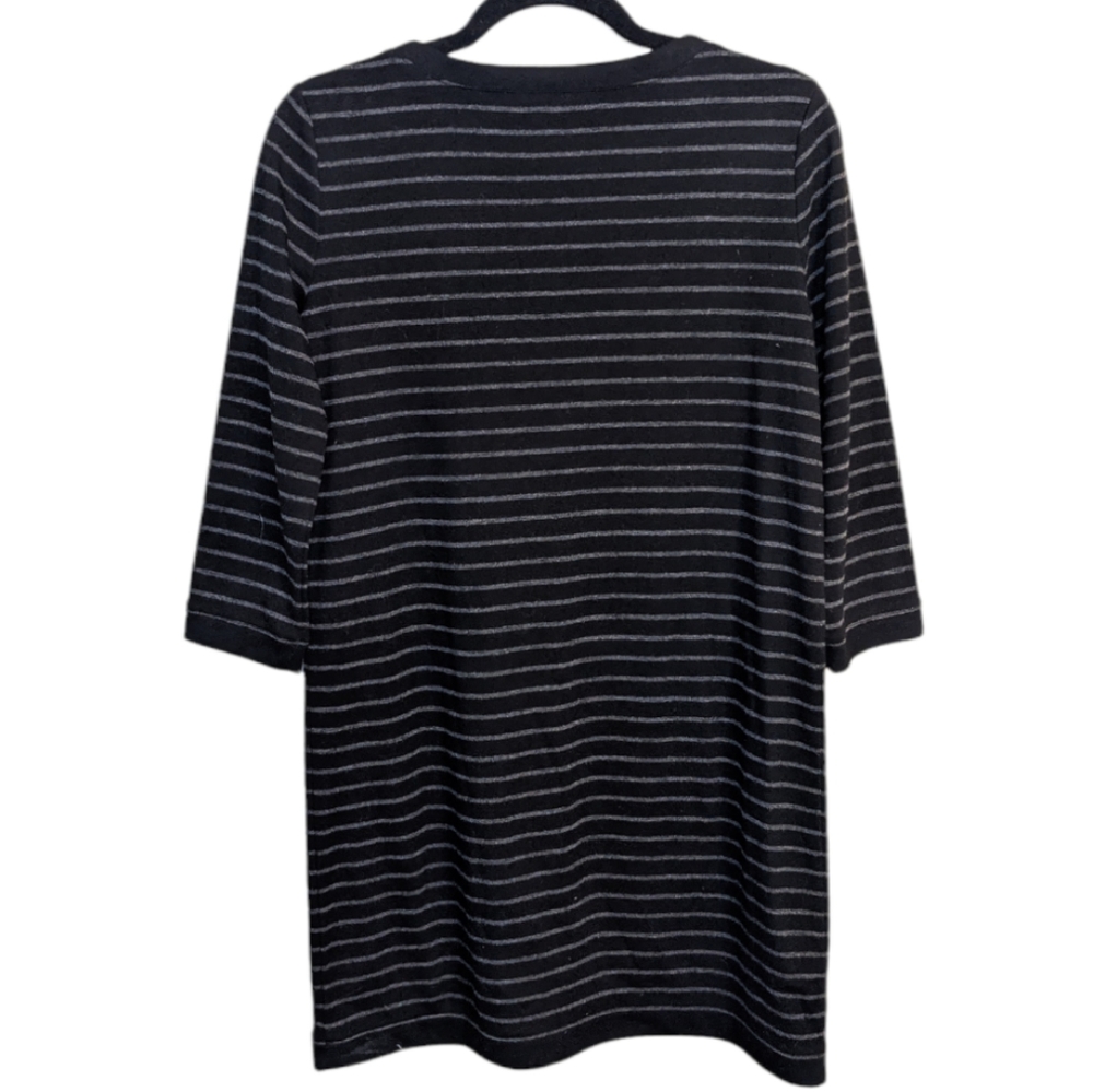 Ann Taylor LOFT Striped 3/4 Sleeve Dress w/ Shoulder Zipper āØš - Picture 3 of 7